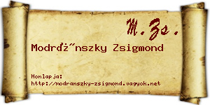 Modránszky Zsigmond névjegykártya