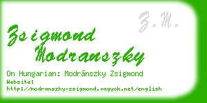 zsigmond modranszky business card