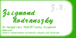 zsigmond modranszky business card